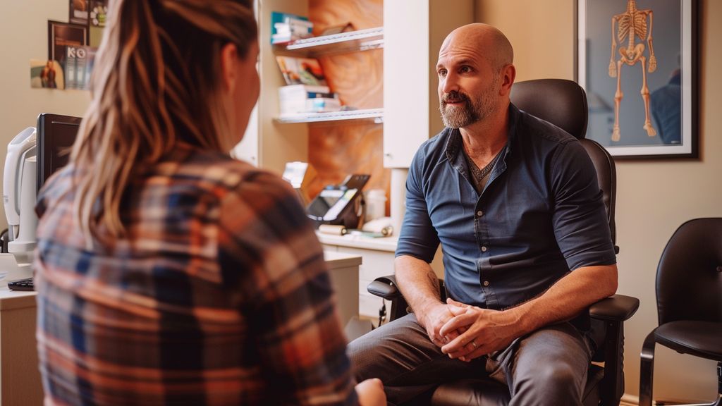 Podiatrist explaining the cost of orthonyxie treatment during a consultation.