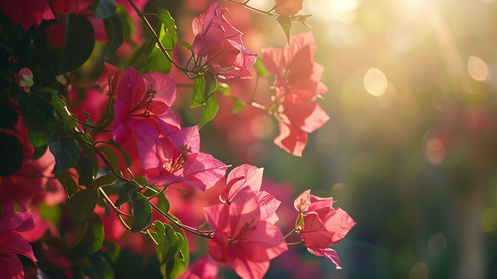 Beautiful bougainvillea flowers blooming under the sun in a garden setting.