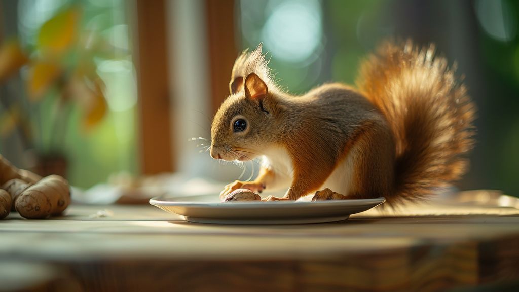 Gently place the squirrel on the plate and admire your creation!