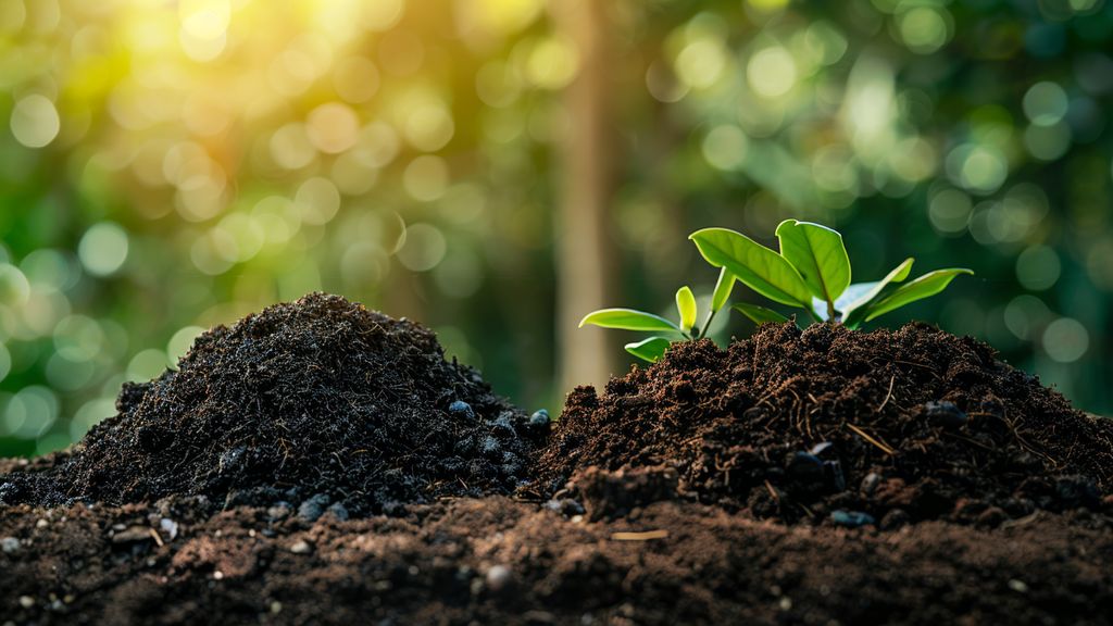 Comparison between coffee grounds and composted manure for plant nourishment