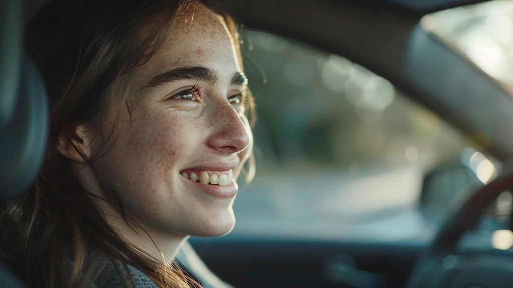 Person smiling while presenting a detailed training quote from a driving school