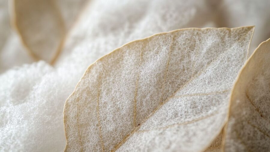 Mystérieuse mousse blanche sur les feuilles d'olivier